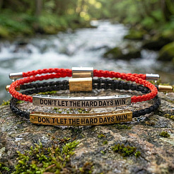 2 шт. Браслет с мотивационной цитатой из нержавеющей стали 304 с подвеской «Не позволяй трудным дням победить»&nbsp;FG5463-5