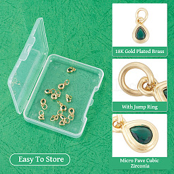 12pcs 6 styles breloques de zircone cubique en laiton&nbsp;KK-TA0009-19B