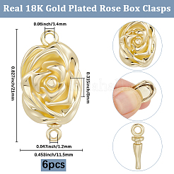 6 шт. латунные застежки-коробочки&nbsp;KK-BBC0020-08