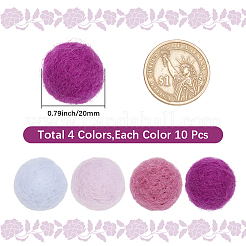 40 boule de feutre de laine de 4 couleurs&nbsp;DIY-SC0029-40A
