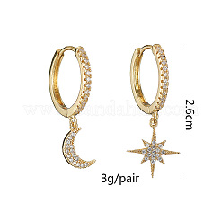 Orecchini asimmetrici con stella e luna in zirconi chiari&nbsp;MOST-PW0001-064G