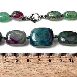 Colliers de perles cubiques dégradées en agate naturelle teintée&nbsp;NJEW-C113-01F