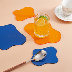 4 Stück 4 Stile undurchsichtige Tassenmatten aus Acryl&nbsp;DJEW-GO0001-01