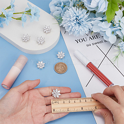 6 шт. латунные кнопки с микропаве из прозрачного кубического циркония&nbsp;KK-FG0001-26A