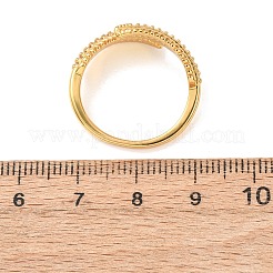 Anelli aperti con polsino in ottone micro pavé di zirconi cubici per donna&nbsp;RJEW-F217-01G