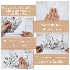 4 feuille de 4 styles d'autocollants décoratifs auto-adhésifs en PVC pour plantes&nbsp;DIY-CN0002-96