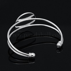 Realizzazione di braccialetti con polsini in ottone e cabochon in vetro trasparente a cupola/mezzo giro&nbsp;DIY-X0218