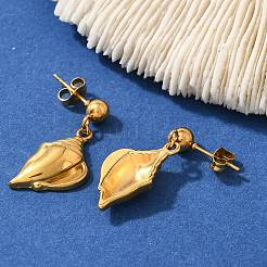 Серьги-гвоздики из нержавеющей стали 304&nbsp;EJEW-P298-01B-G