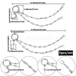 2 шт. сплав звеньев цепи для ремней безопасности&nbsp;HJEW-SP0001-43