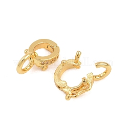 Застежки-твистеры из латуни с микропейвом и прозрачным фианитом&nbsp;KK-H533-07G