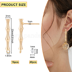 16 шт. латунные серьги-гвоздики&nbsp;KK-BC0008-65