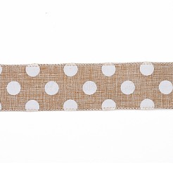 Ruban d'emballage en polyester imitation lin&nbsp;DIY-P012-03A