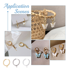 12 шт. 3 цвета 201 нержавеющая сталь серьги-кольца Huggie Hoop фурнитура&nbsp;FIND-DC0005-89