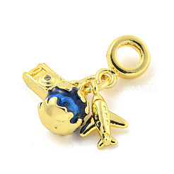 Стеллажное покрытие латунь проложить прозрачный кубический цирконий европейские подвески с подвесками&nbsp;X-KK-P270-01G