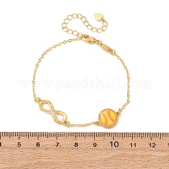 Braccialetti sportivi in ottone con micro pavé di zirconi cubici e maglie infinite&nbsp;LS-BJEW-D386-01D-G