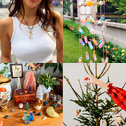 6 шт. 6-цветное стеклянное конусное украшение для бутылки желаний&nbsp;AJEW-TA0001-52B