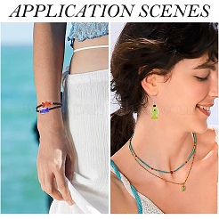 10 шт. 10-х цветные бусины-рыбки из фольги ручной работы&nbsp;FOIL-YW0001-03