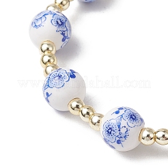 Гальванизированные немагнитные синтетические гематитовые круглые бусины эластичные браслеты для женщин&nbsp;BJEW-JB11600-01