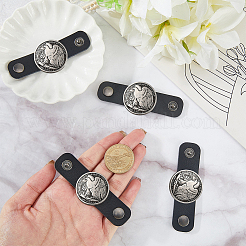 6 Stück Schalclips aus Legierung mit Kunstleder&nbsp;AJEW-CL0004-82B