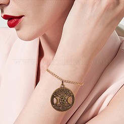 60 pièces vie de l'arbre lune pendentif à breloque triple lune déesse pendentif bronze antique pour bijoux collier boucle d'oreille fabrication artisanat&nbsp;JX339A