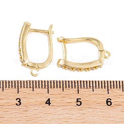 Ohrring-Beschläge aus Messing mit Zirkonia in Rack-Beschichtung&nbsp;KK-S374-04G-04