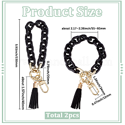 2 Stück Acryl-Kabelketten-Armbandanhänger-Dekorationen&nbsp;AJEW-SC0003-71F