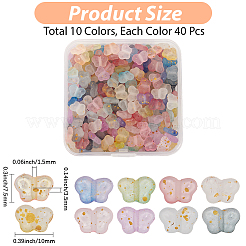 400 шт. 10-цветные градиентные прозрачные акриловые бусины&nbsp;OACR-PA0001-36