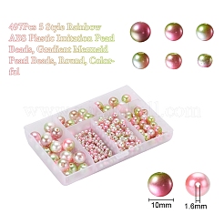 497шт 5 стиля радуги абс пластик имитация жемчуга&nbsp;OACR-YW0001-09C