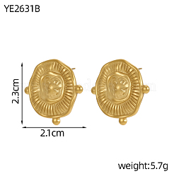 Boucles d'oreilles à tige ovales en acier inoxydable 304&nbsp;STAS-A26-02-02