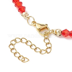 Collana con ciondolo a forma di cuore in acciaio inossidabile smaltato 304 con catene di perline di vetro&nbsp;NJEW-JN04465