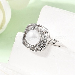 Einstellbare messing micro pave zirkonia fingerringe&nbsp;CU-CBABA66-02P