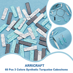 60 cabochon turchese sintetico di 3 colori&nbsp;G-AR0004-62