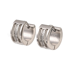 Pendientes de aro de acero inoxidable 304 con circonitas cúbicas para mujer&nbsp;SA-CBAF36C-02A-P