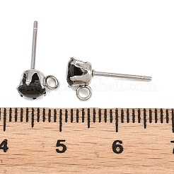Ohrstecker-Verschluss aus mikropavégefassten Zirkonia aus Edelstahl 304&nbsp;STAS-H240-56P-11