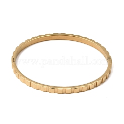 Bracciali rigidi da donna in acciaio inossidabile 304 con cerniera e texture.&nbsp;SA-CBAC920-18G
