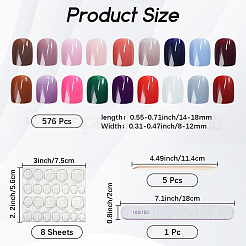 Faux ongles à pression en plastique ABS couleur pure&nbsp;MRMJ-WH20004-32A
