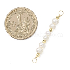 Подвески-коннекторы в форме картофеля из натурального культивированного пресноводного жемчуга и латуни&nbsp;PALLOY-JF04738