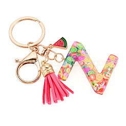 Porte-clés en résine avec lettres sur le thème des fruits&nbsp;KEYC-TAC0033-02Z