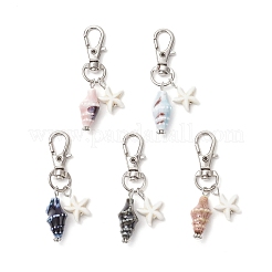 Подвесные украшения из фарфора ручной работы в виде ракушки&nbsp;HJEW-JM03284