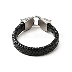 Pulsera de cordón trenzado imitación cuero pu&nbsp;BJEW-E009-08AS