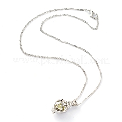 Collane con ciondolo a cuore con medaglione in lega luminosa&nbsp;NJEW-F284-07A