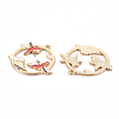 Подвески из экологически чистого сплава с эмалью ENAM-T011-81B-NR