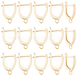 20 pièce de support de boucle d'oreille créole en laiton écologique plaqué&nbsp;KK-BBC0027-50G