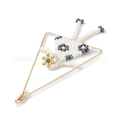 Подвески ручной работы из стеклянного бисера девочка играет на качелях большие&nbsp;PALLOY-MZ00695-02