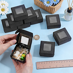 30 boîte cadeau de rangement carrée pliable en papier avec fenêtre visible&nbsp;CON-PH0003-62C