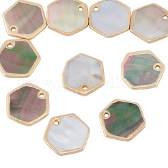 10 шт. натуральные черные шестиугольные подвески-ракушки для губ&nbsp;BSHE-TA0001-25