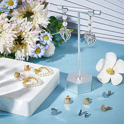 40 шт. 2 цвета фурнитура для сережек-гвоздиков из нержавеющей стали 304 в форме сердца&nbsp;STAS-BBC0002-37