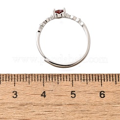 Bagues réglables en argent sterling plaqué rhodium avec 925 zircone cubique&nbsp;RJEW-D300-05P-02
