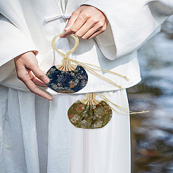 3 шт. 3-цветные шелковые и атласные мешочки-саше с вышивкой в виде цветов ко Дню святого Валентина с кисточкой&nbsp;AJEW-LP0012-28C