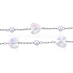 Glasherz & ABS-Kunststoffperlenketten&nbsp;CHS-N003-06B
